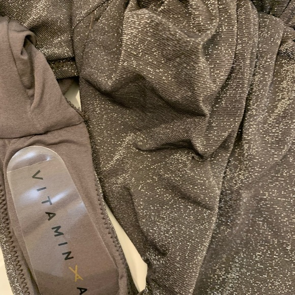 Vitamin A Stella Metallic Graphite Plunge One Piece - NEW w/ Tags - Picture 6 of 8